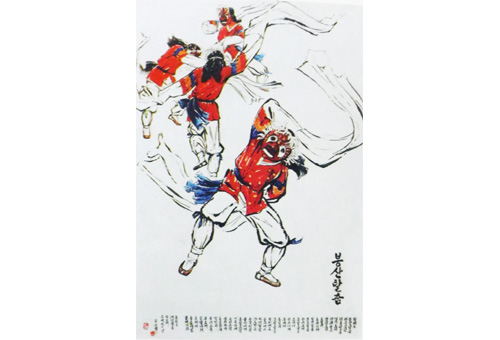 朝鮮画『ポンサン仮面踊り』