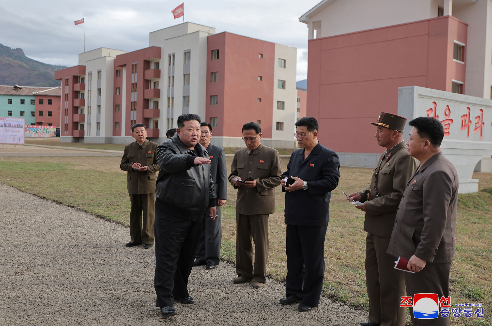 President of State Affairs Kim Jong Un visits construction site for recovery in flood-hit areas of Jagang Province