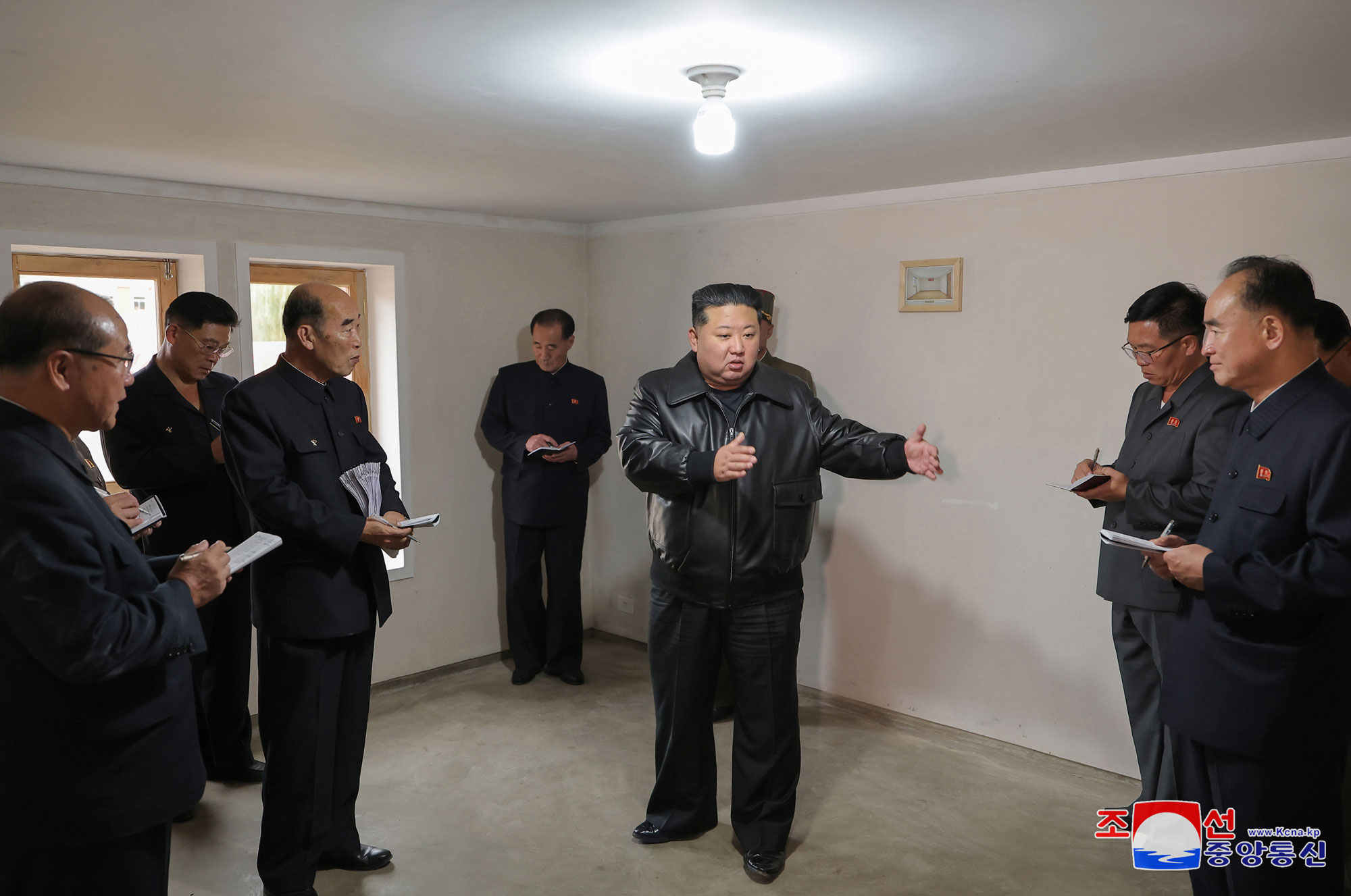 President of State Affairs Kim Jong Un visits construction site for recovery in flood-hit areas of Jagang Province