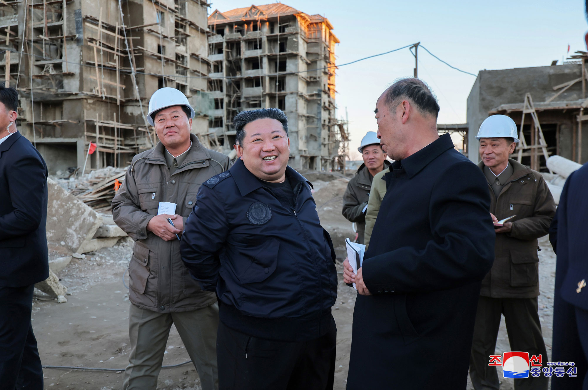 President of State Affairs Kim Jong Un inspects sites of reconstruction of flood-hit areas in North Phyongan Province