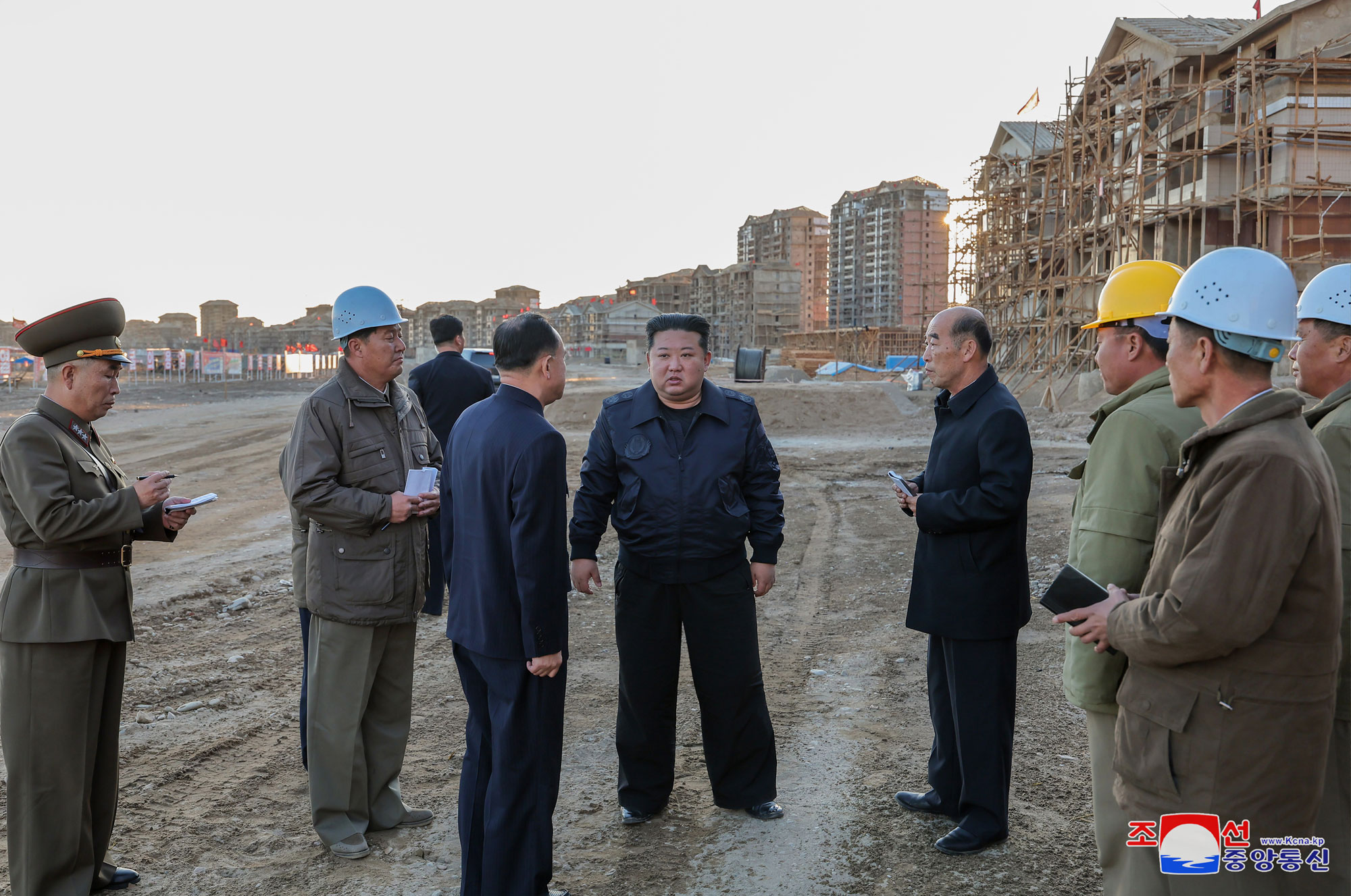 President of State Affairs Kim Jong Un inspects sites of reconstruction of flood-hit areas in North Phyongan Province