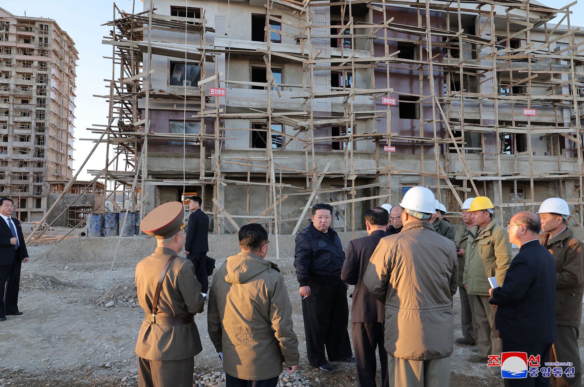 President of State Affairs Kim Jong Un inspects sites of reconstruction of flood-hit areas in North Phyongan Province