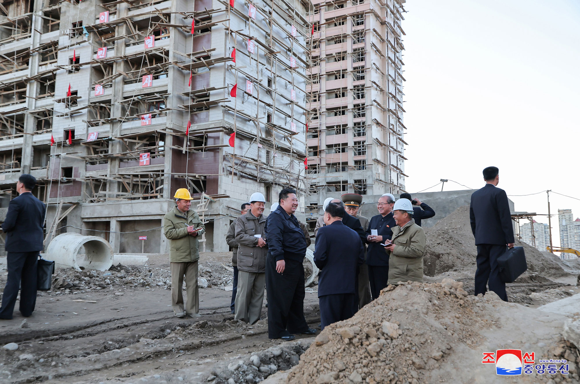 President of State Affairs Kim Jong Un inspects sites of reconstruction of flood-hit areas in North Phyongan Province