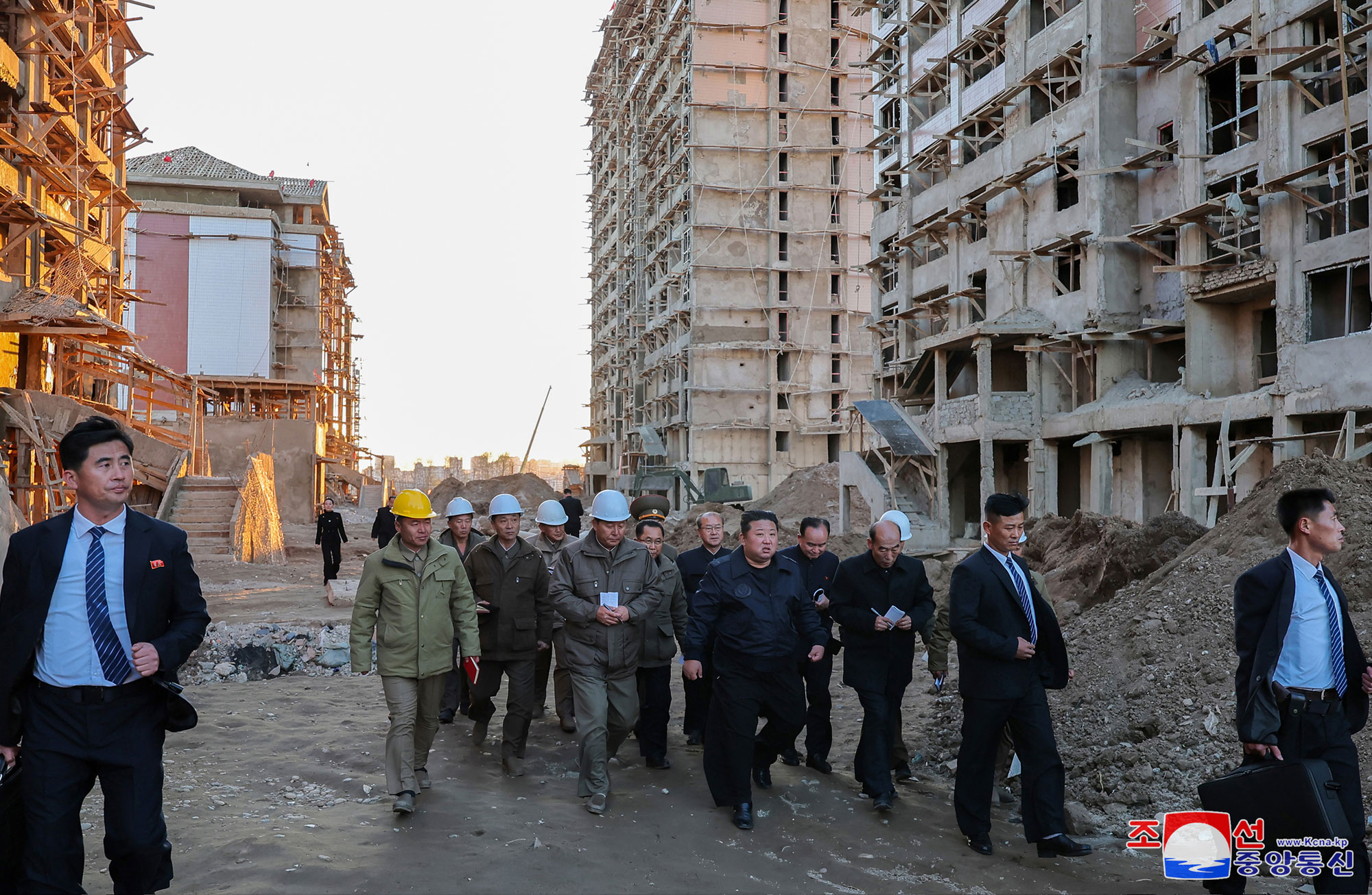 President of State Affairs Kim Jong Un inspects sites of reconstruction of flood-hit areas in North Phyongan Province