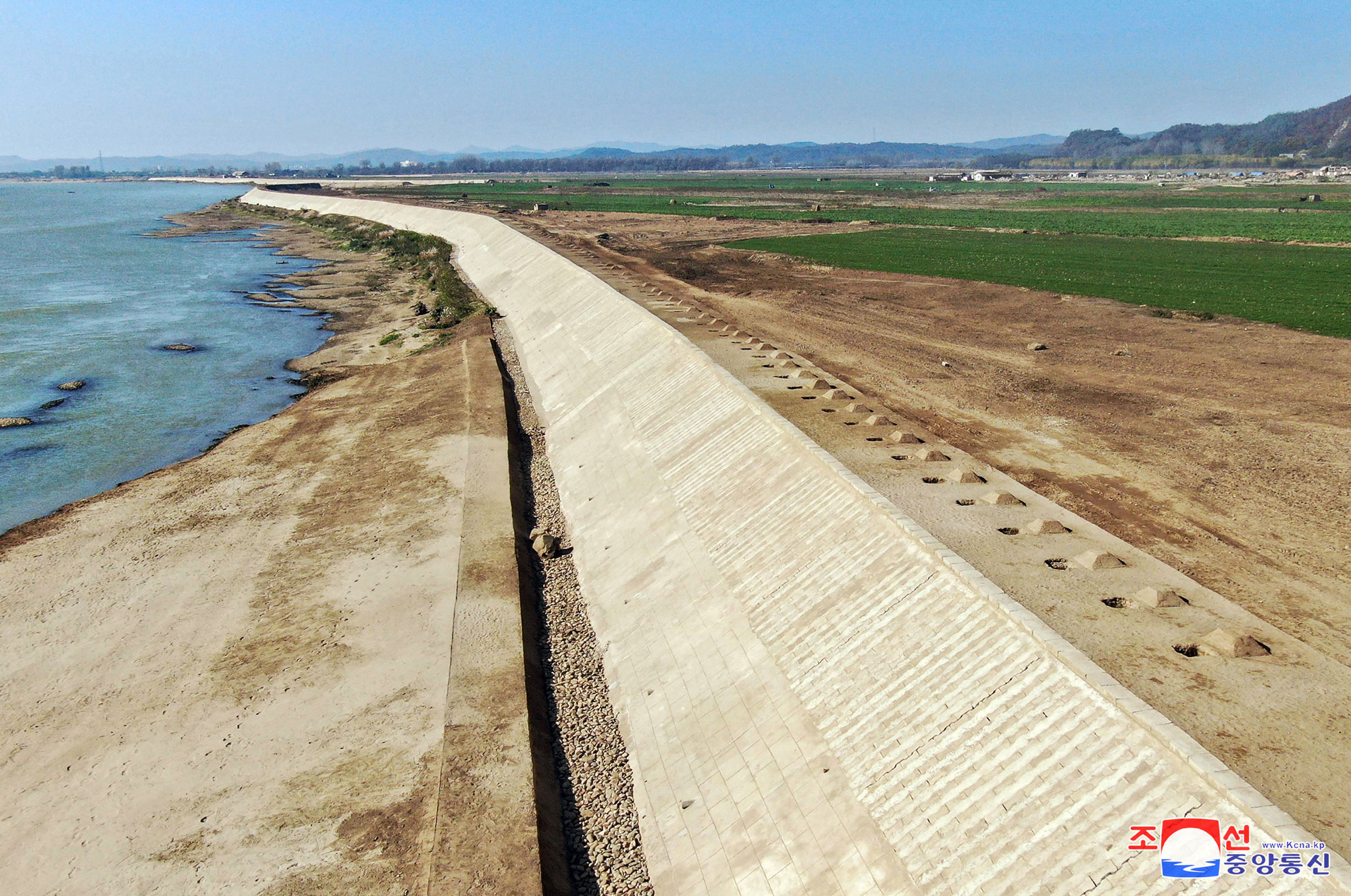 President of State Affairs Kim Jong Un inspects sites of reconstruction of flood-hit areas in North Phyongan Province