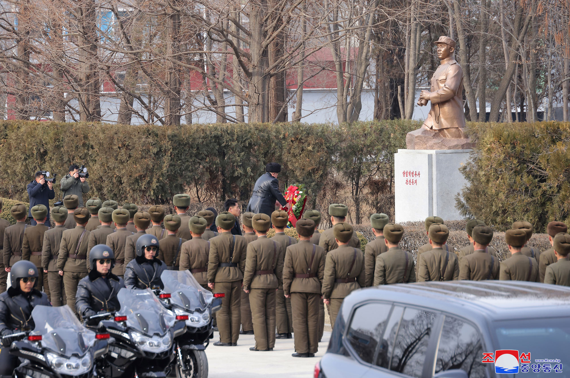 President of State Affairs Kim Jong Un inspects Kang Kon Military Academy