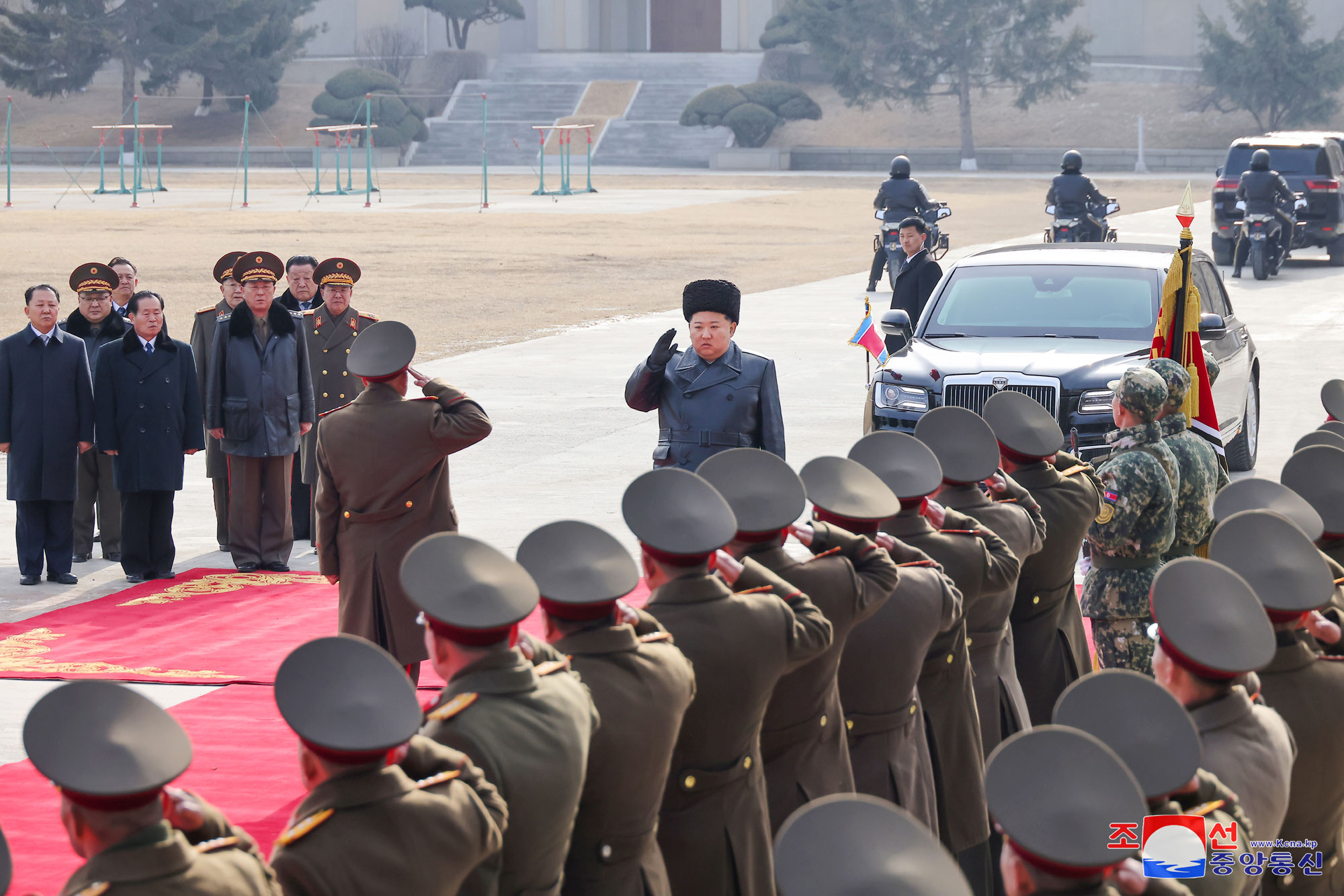 President of State Affairs Kim Jong Un inspects Kang Kon Military Academy