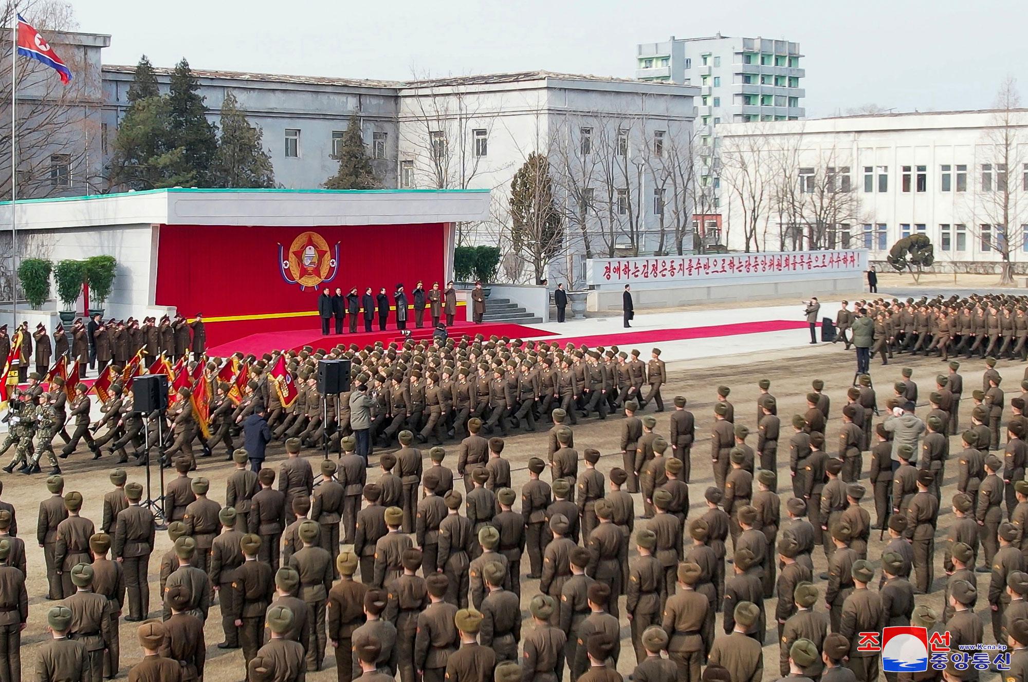 President of State Affairs Kim Jong Un inspects Kang Kon Military Academy