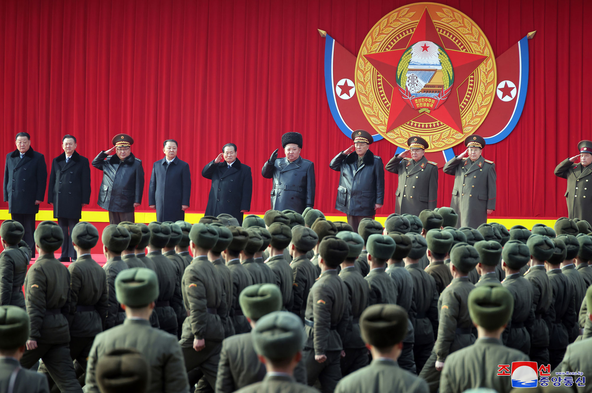 President of State Affairs Kim Jong Un inspects Kang Kon Military Academy