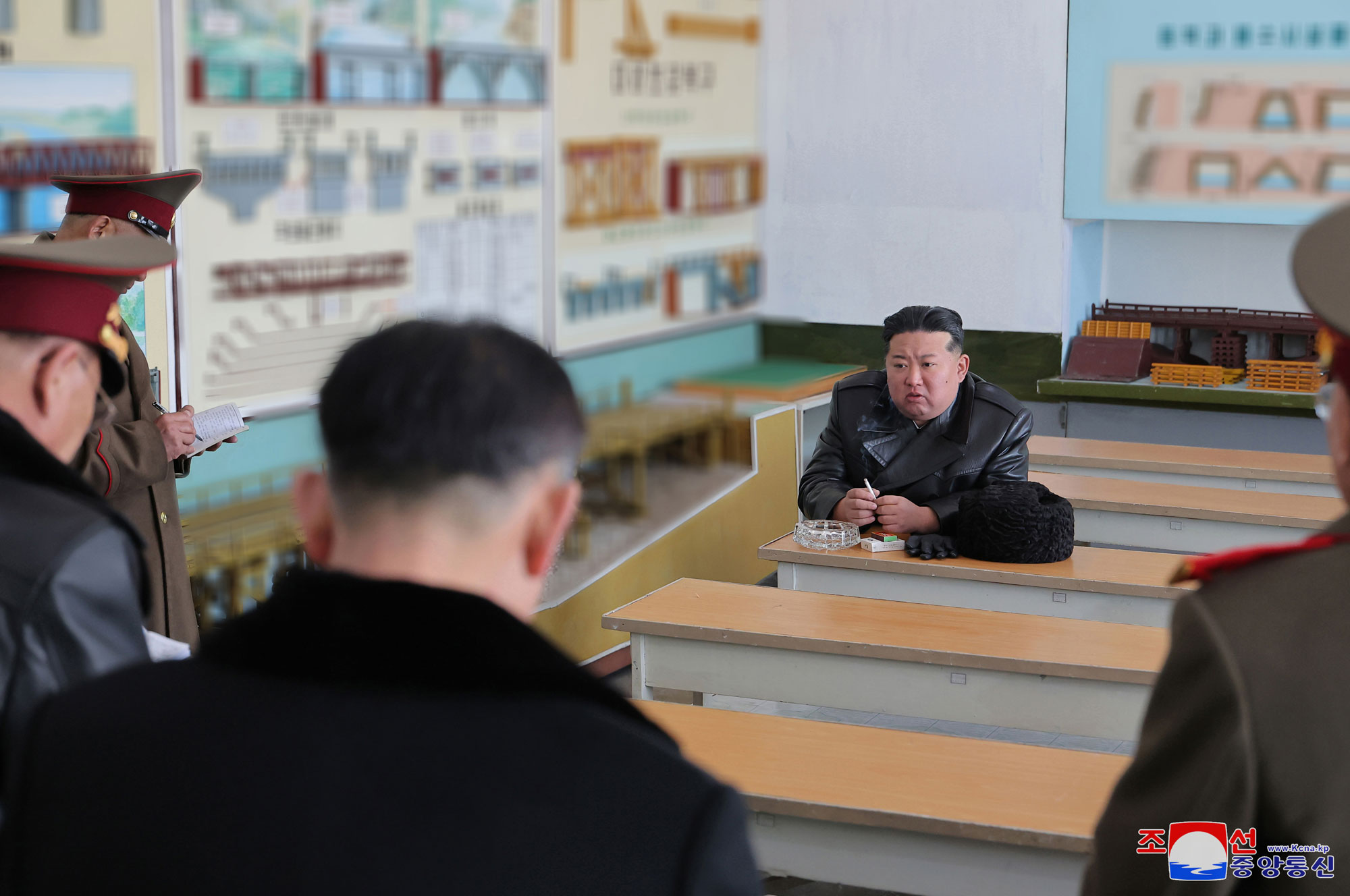 President of State Affairs Kim Jong Un inspects Kang Kon Military Academy