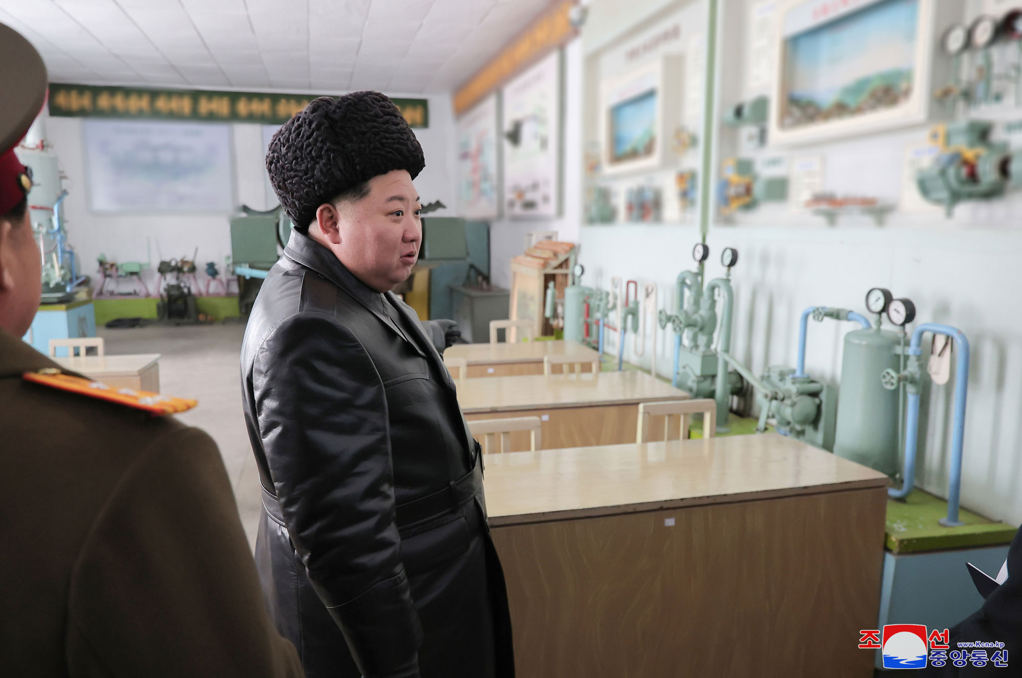 President of State Affairs Kim Jong Un inspects Kang Kon Military Academy