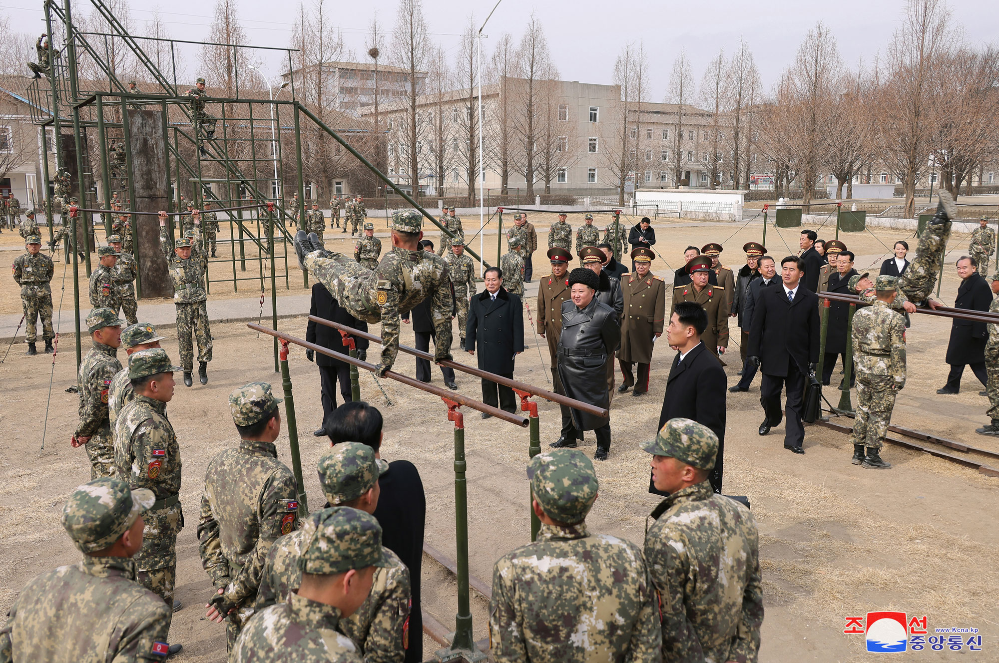 President of State Affairs Kim Jong Un inspects Kang Kon Military Academy