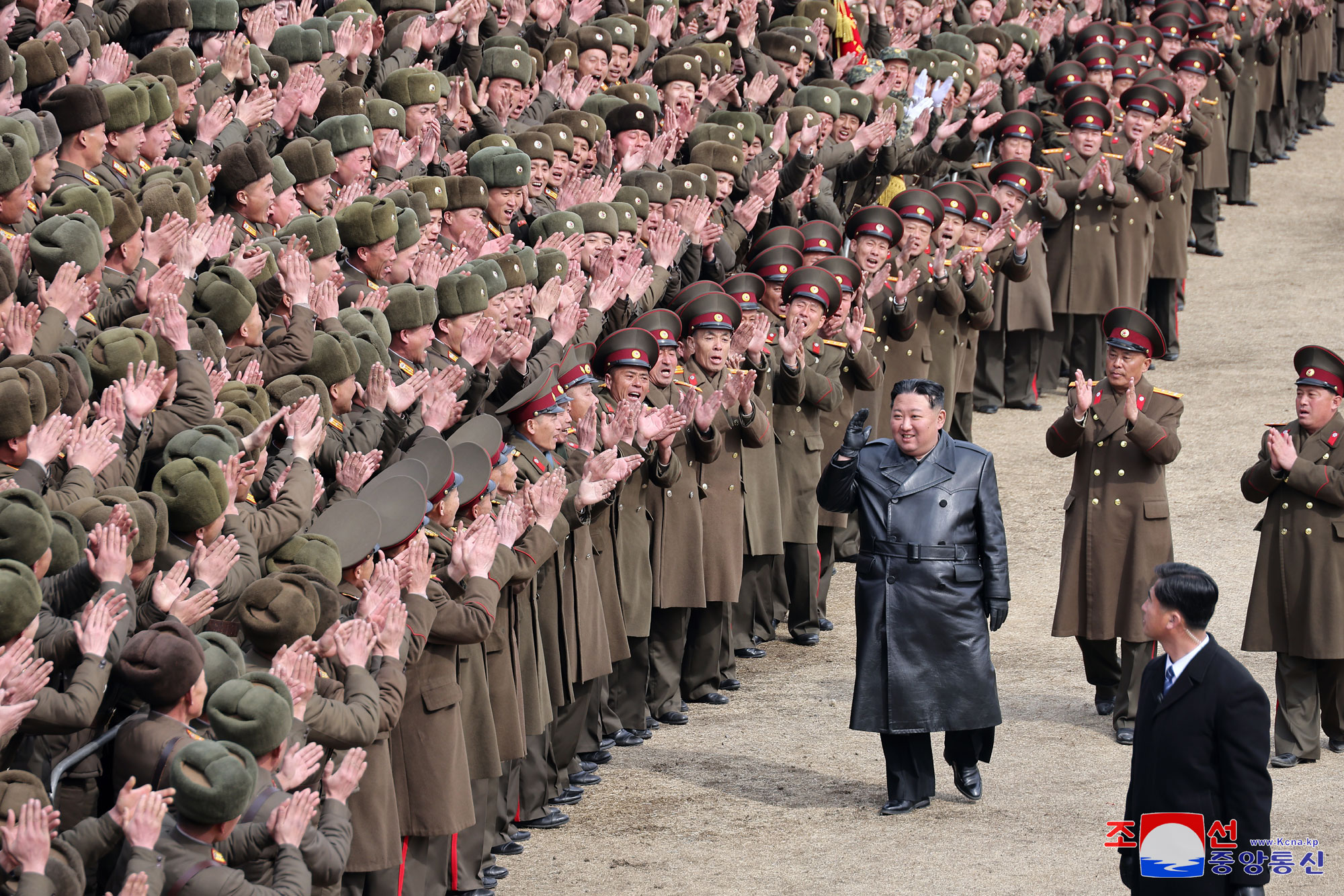 President of State Affairs Kim Jong Un inspects Kang Kon Military Academy