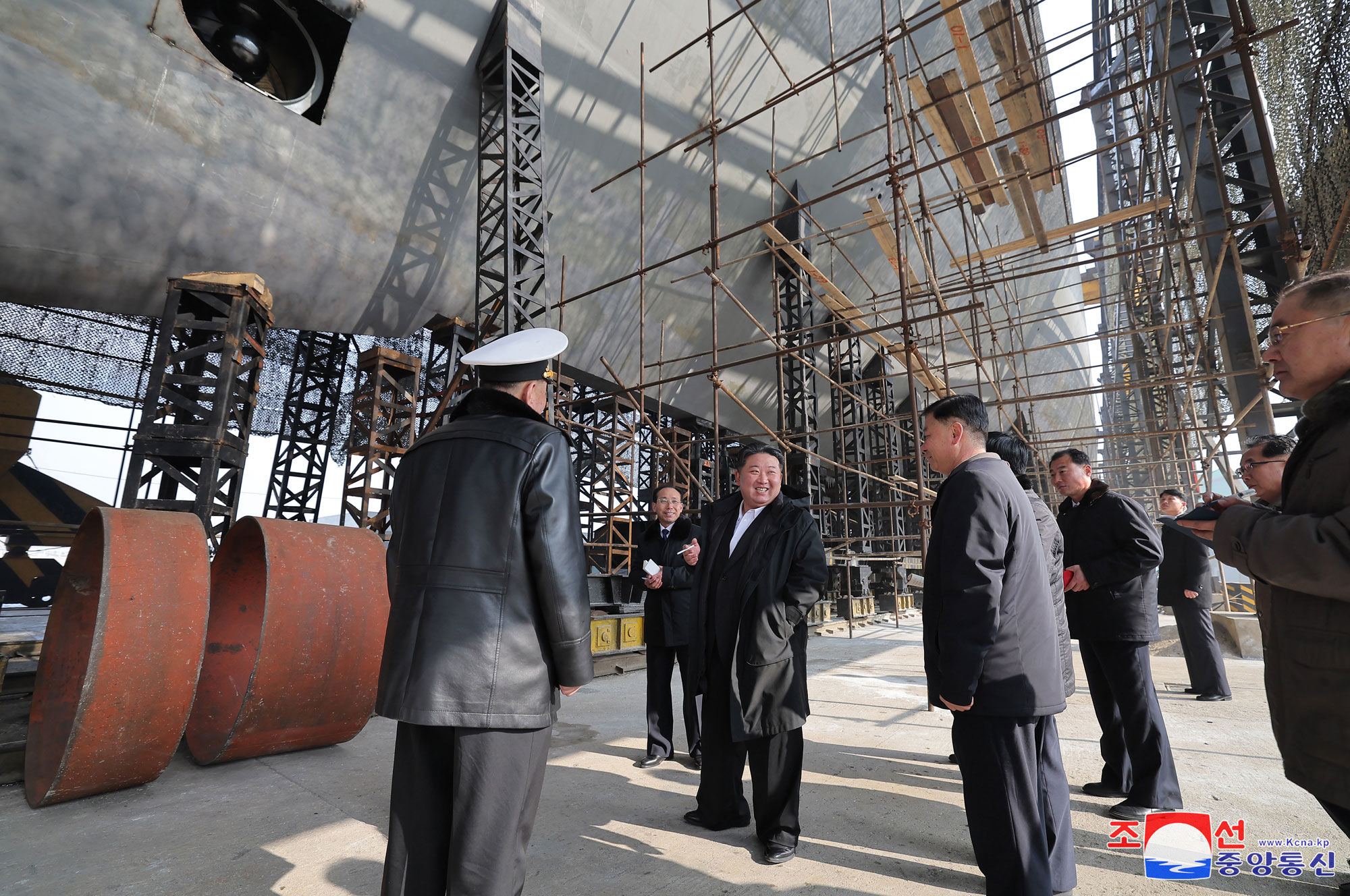 President of State Affairs Kim Jong Un inspects major shipyards to learn about warship building and advance strategic policy for epochal development of shipbuilding industry