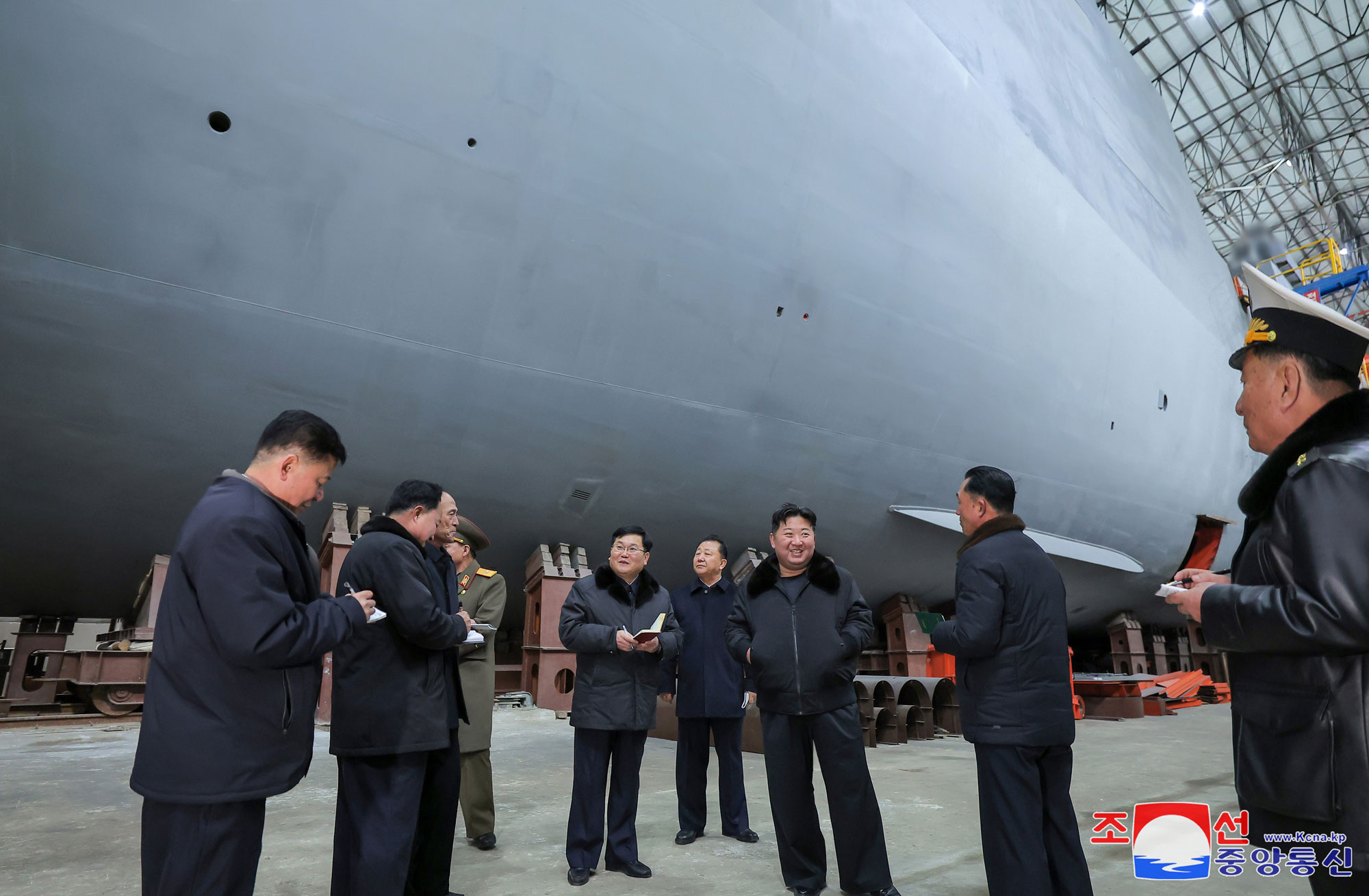 President of State Affairs Kim Jong Un inspects major shipyards to learn about warship building and advance strategic policy for epochal development of shipbuilding industry