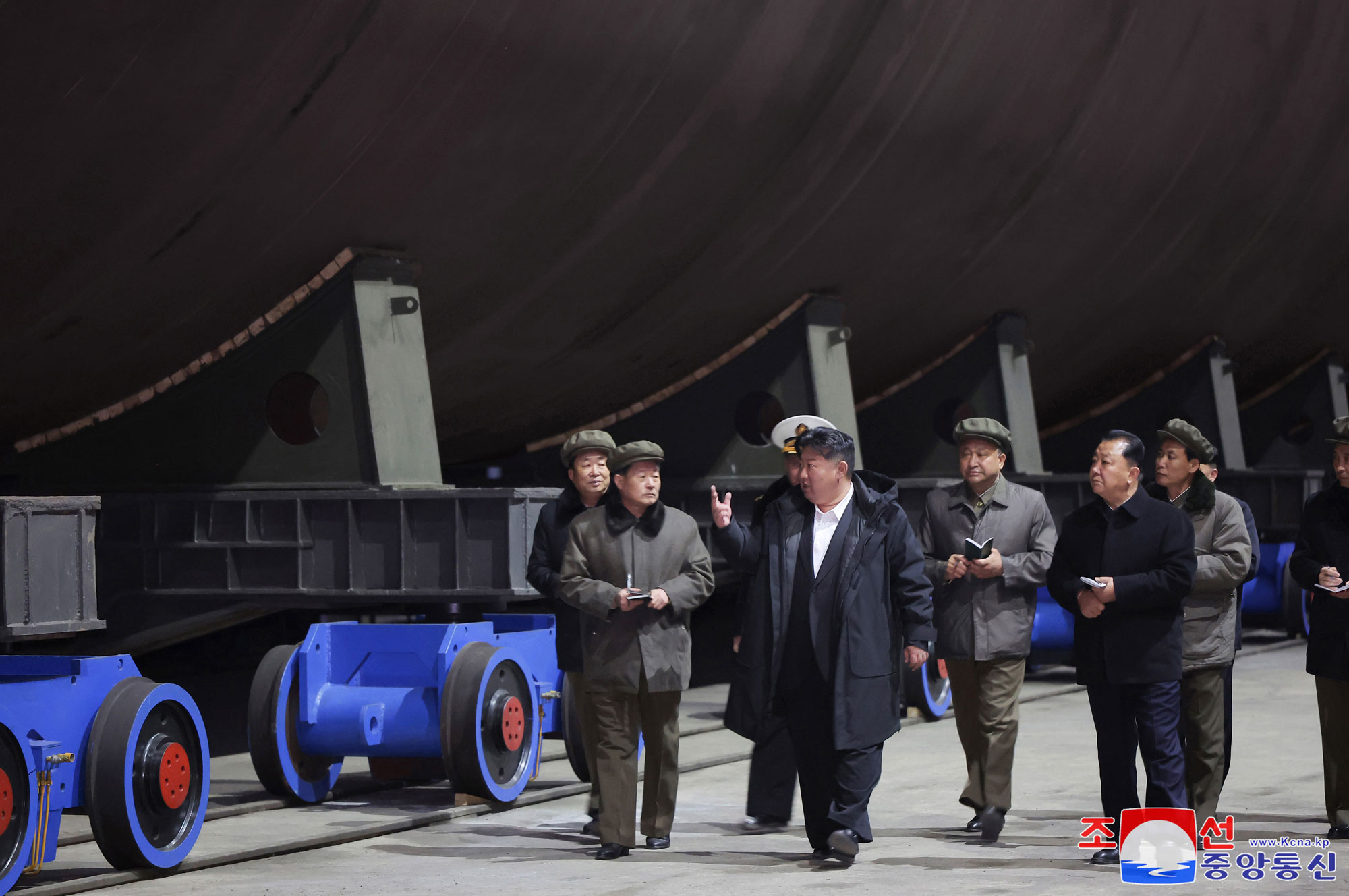 President of State Affairs Kim Jong Un inspects major shipyards to learn about warship building and advance strategic policy for epochal development of shipbuilding industry